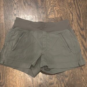 Athleta Green Athletic Shorts with Elastic Waistband